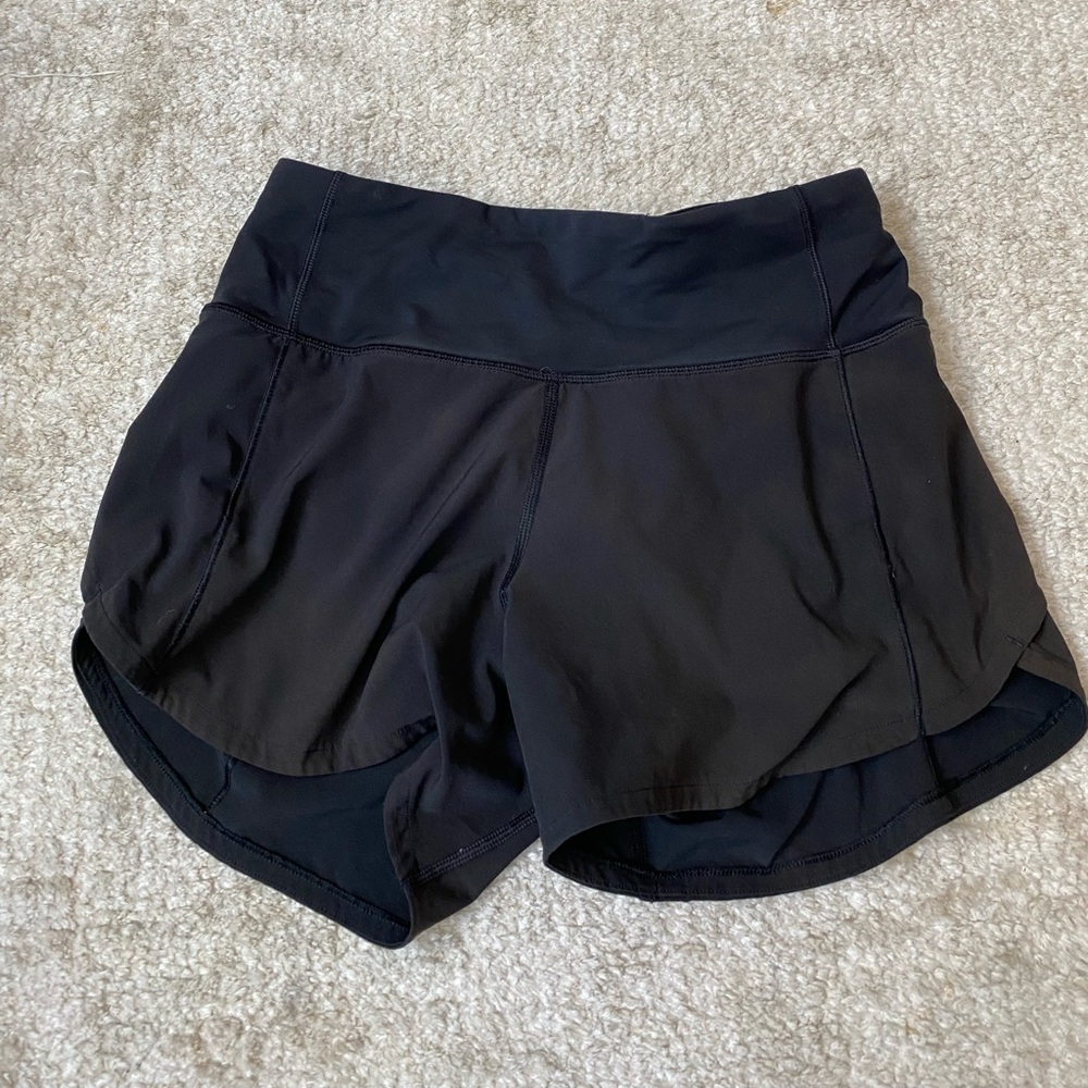 Black womens lululemon shorts, size 2